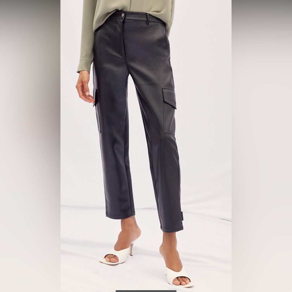 CHIC Black Leather Cargo Pant - Wilfred